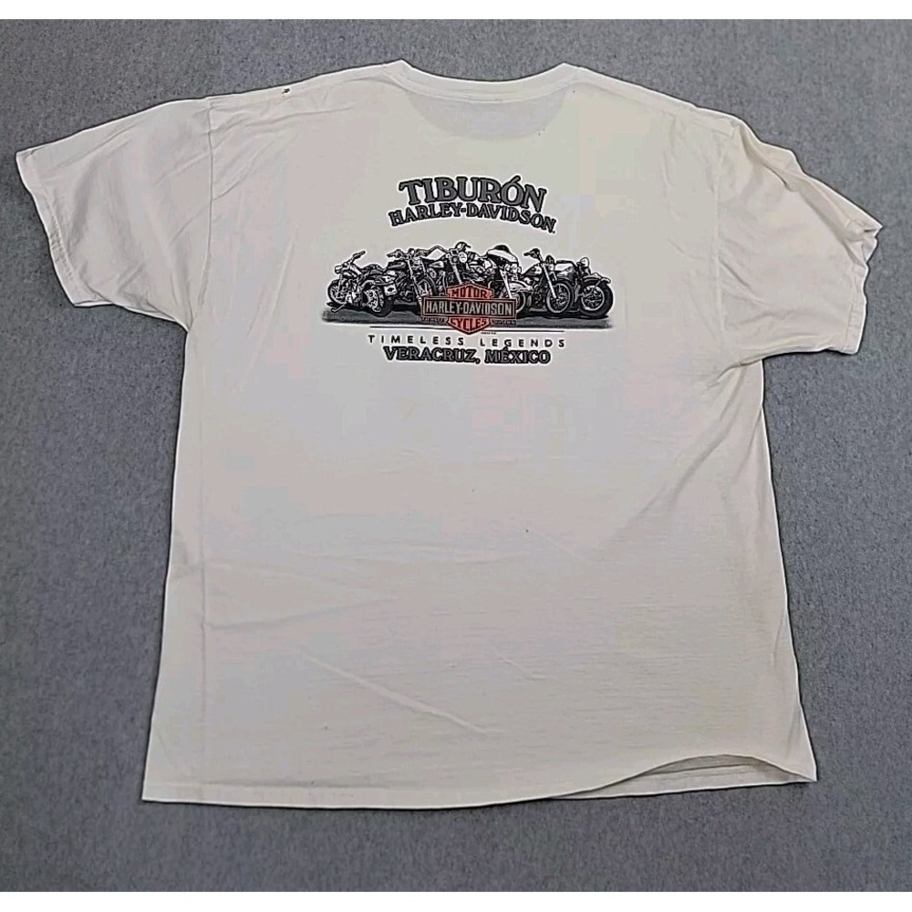 Harley Davidson Hanes Shirt Mens 2XL White Veracruz Mexico Biker Motorcycle READ - Picture 1 of 12